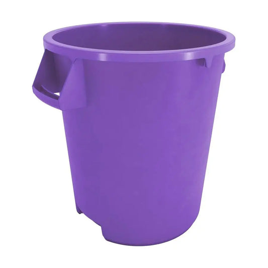 Bronco Waste Container Trash Container, Round Trash Bin for Disposal, 10 Gallons, Purple