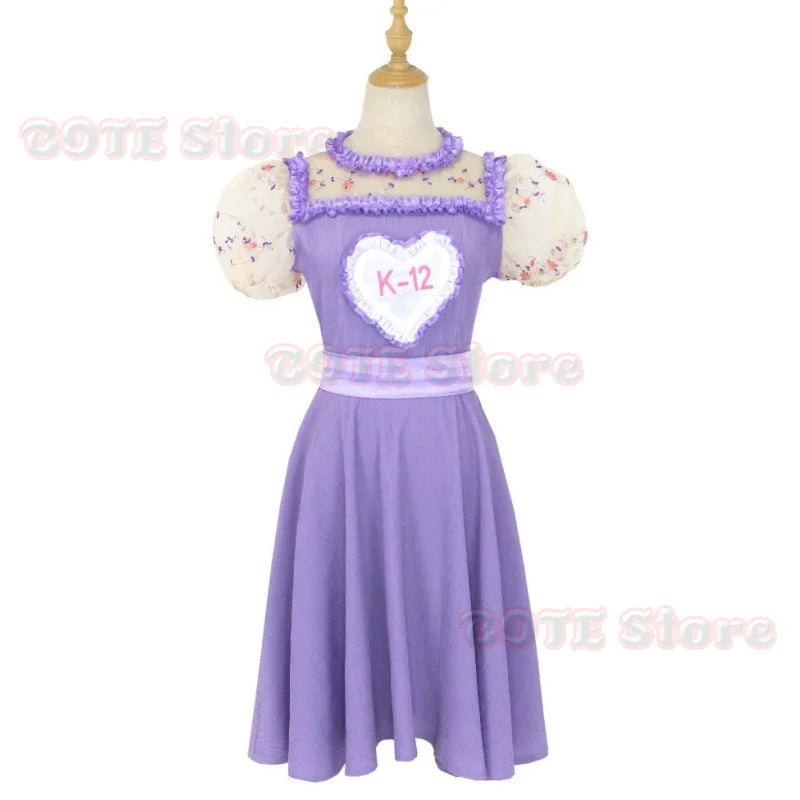 Movie K-12 Cosplay Costume Full Set Pink Purple Dress Uniform Suits for Women Outfit Halloween Carnival Party Clothes Roleplay