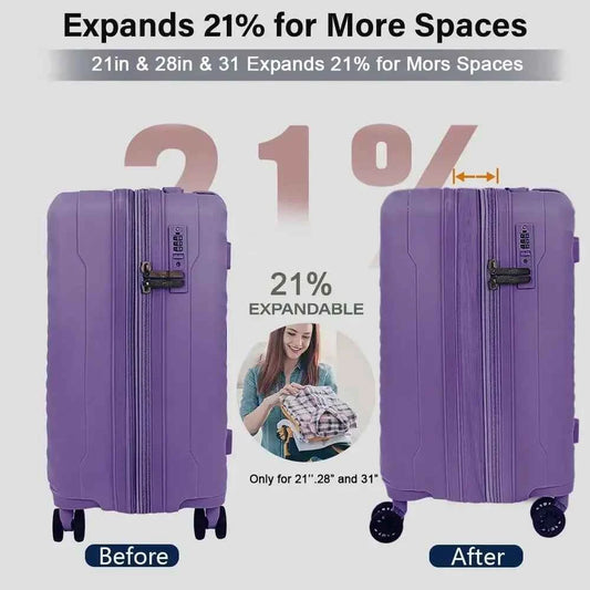 3-Piece Luggage Set: 20/26/30 with TSA Lock, Large Spinner Wheels