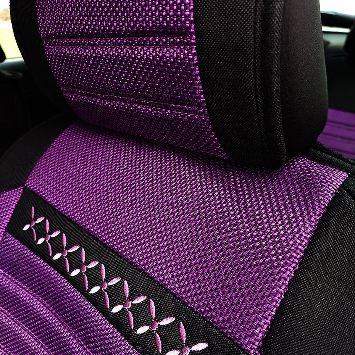 Linen Car Seat Covers Full Set, Fit for VW Jetta, Tiguan, Golf, Passat, Polo, Taos, ID.4, CC/Arteon, Touareg,T-Roc, Phaeton, Car Seat Protector