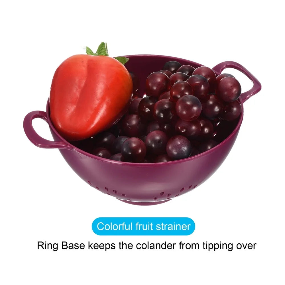 Plastic Food Colander with Double Handles, Plum