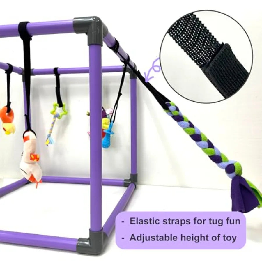 Small Dog Puppy Play Gym with 8 Hanging Toys