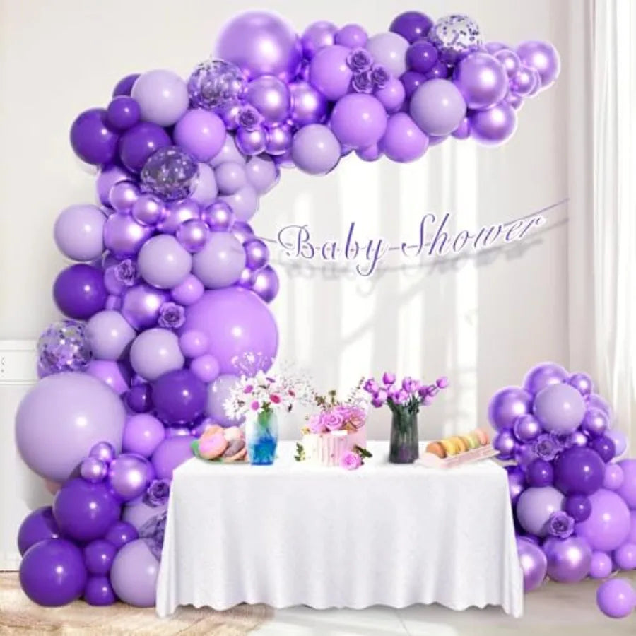 136 pcs Purple Balloons Garland Arch Kit