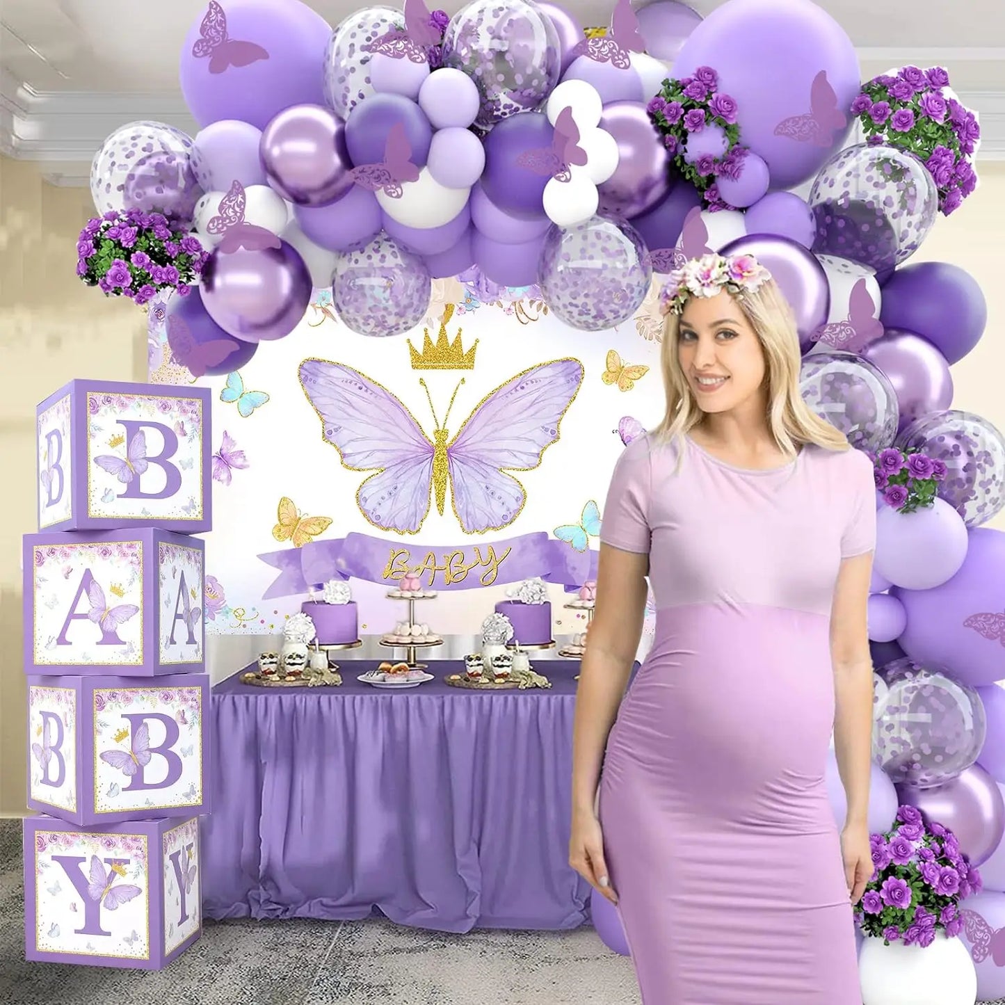 151 PCS Purple Latex Balloon Set