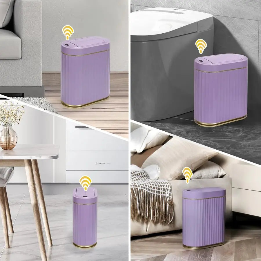 Bathroom Trash Can with Lid Butterfly, Motion Sensor Trash Can