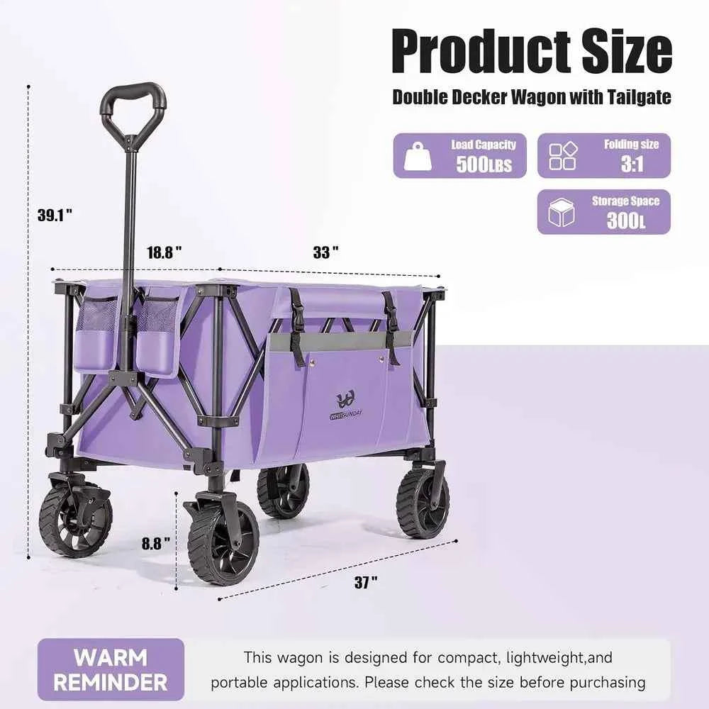 Folding Collapsible Utility Wagon, 400Lbs Capacity