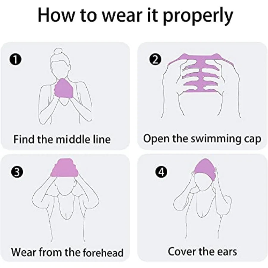 Soft Waterproof Silicone Swim Cap