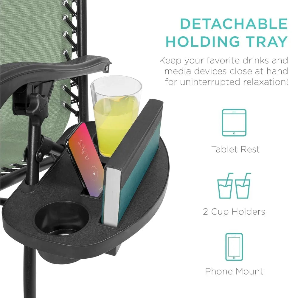 2-Pack Zero-Gravity Mesh Recliners w/Pillows & Cup Trays, Custom