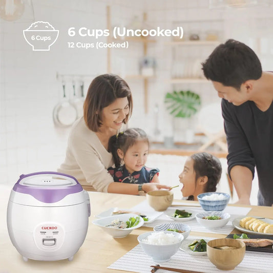 6-Cup Uncooked/ 12-Cup Cooked Versatile Rice Maker with Non-Stick Inner Pot