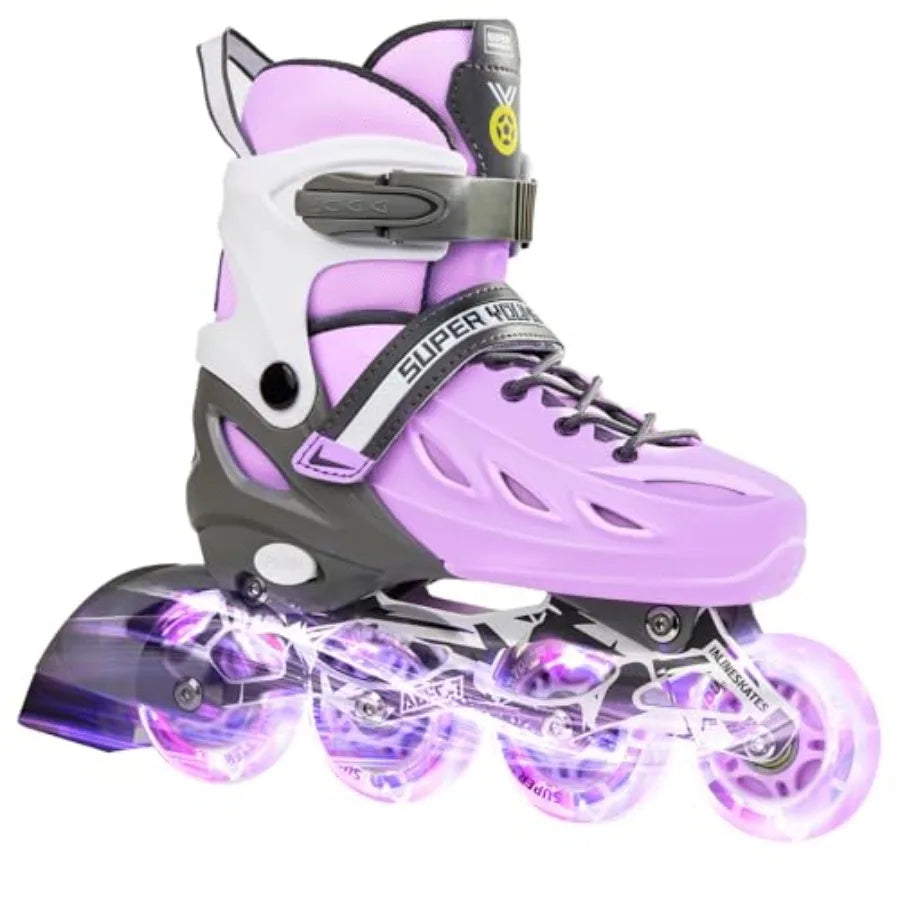 Adjustable Inline Roller Skates with Light Up Wheels