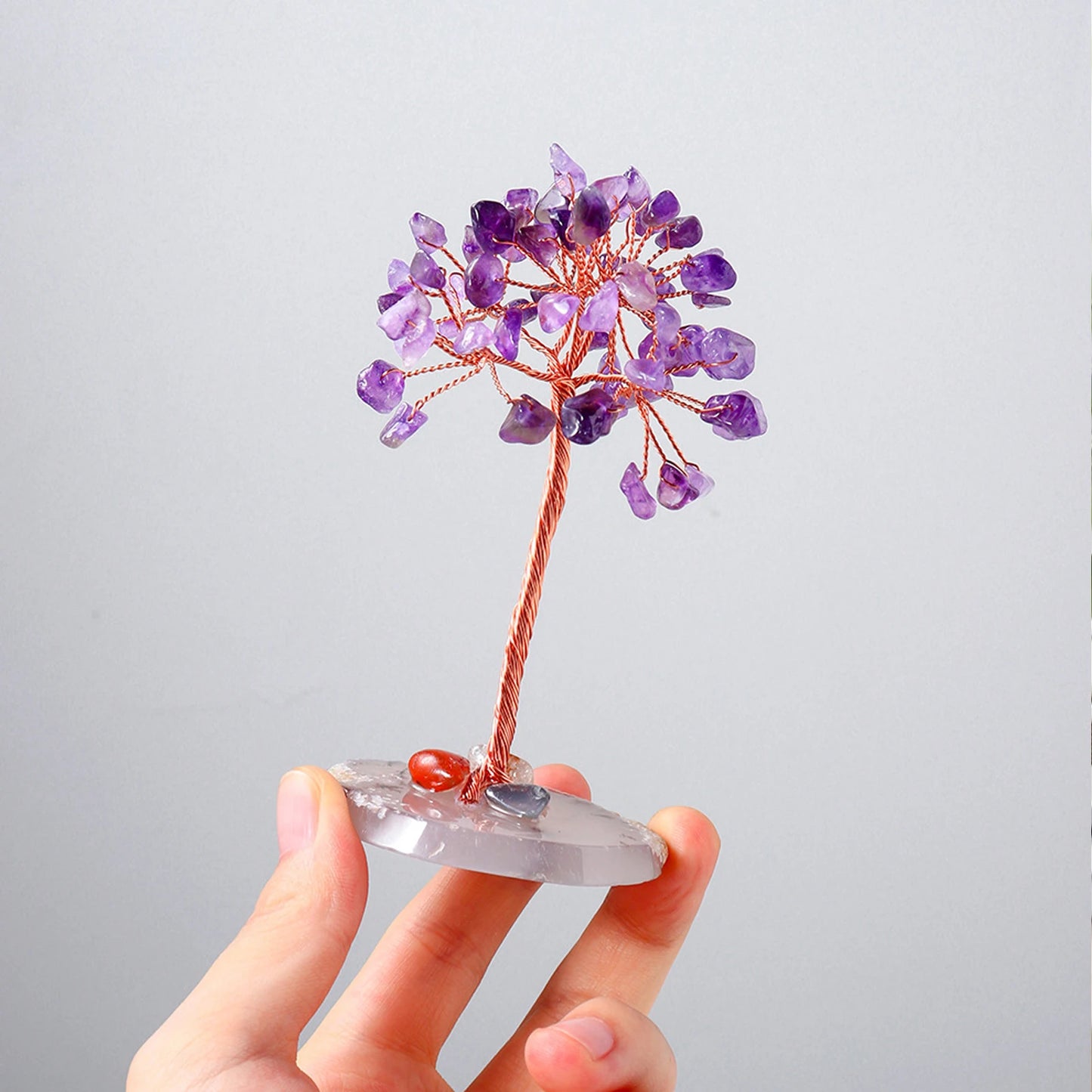 Small Urns for Ashes Keepsake Set of 2, Angel Wings Mini Urn for Human Pet Ashes with Amethyst Crystal Tree