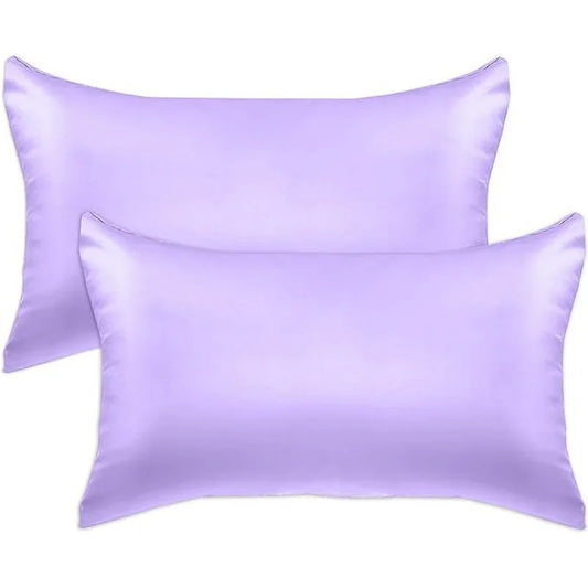 2-PACK Cooling Viscose Satin Pillowcase Set with Hidden Zipper closure, King,