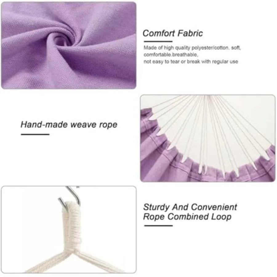 Hammock Chair with Side Pocket and cushions