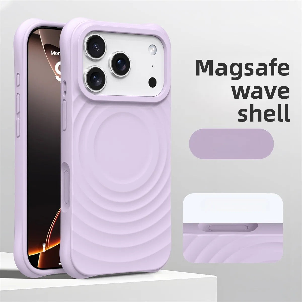 Water Ripple Silicone For Magsafe Wireless Charge Magnetic Phone Case For iPhone Air 17 16 15 14  Pro Max Soft Shockproof Cover