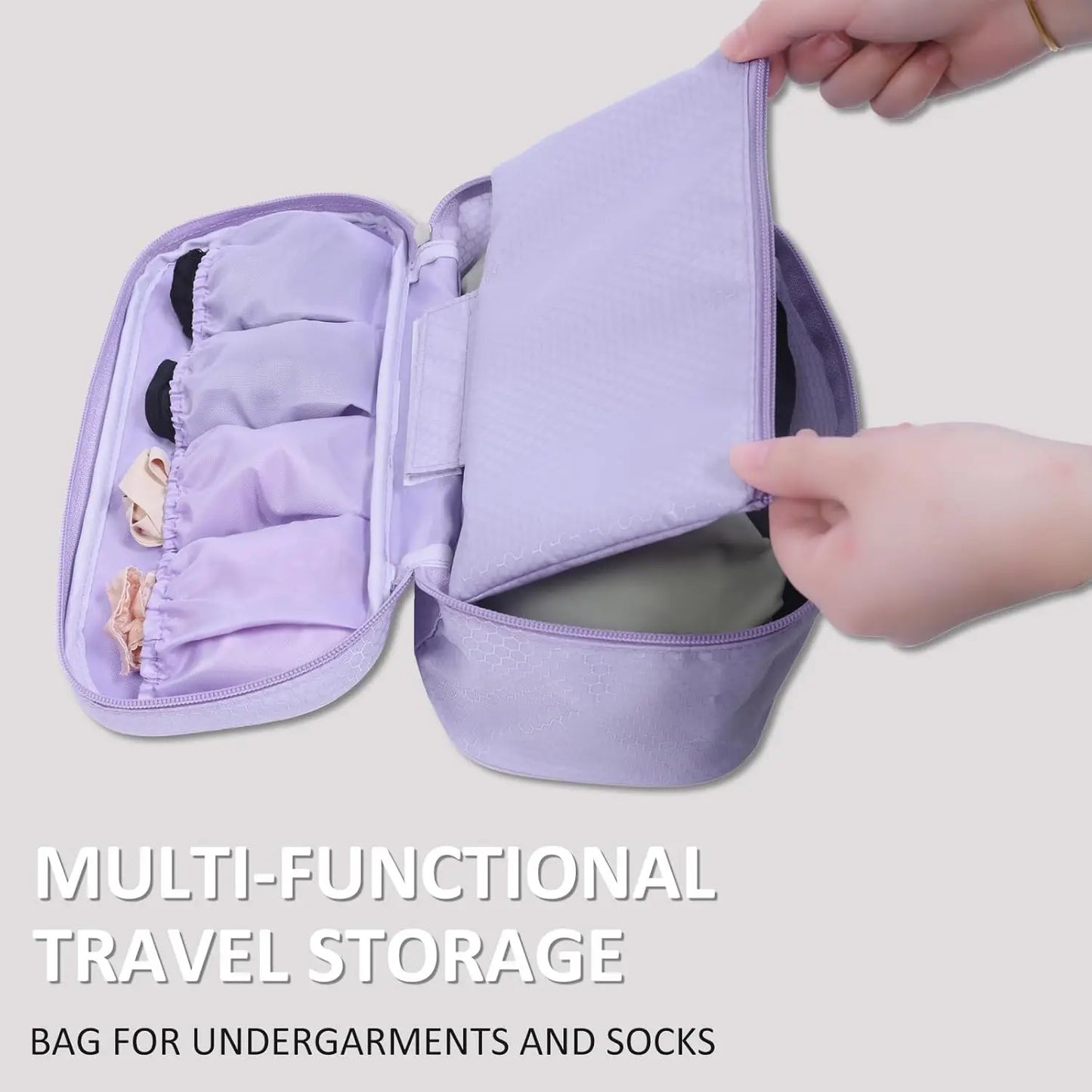 5-Piece Travel Packing Cubes Set, Lightweight Luggage Organizer Bags in Purple