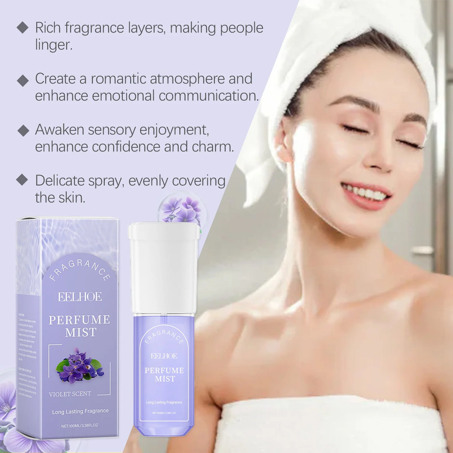 Body Perfume Spray Hair Scent Light Fresh Skin Long Lasting Floral Fragrance Add Personal Charms Size Body Spray for Women