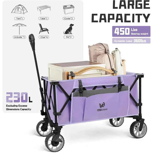 Folding Collapsible Utility Wagon, 400Lbs Capacity