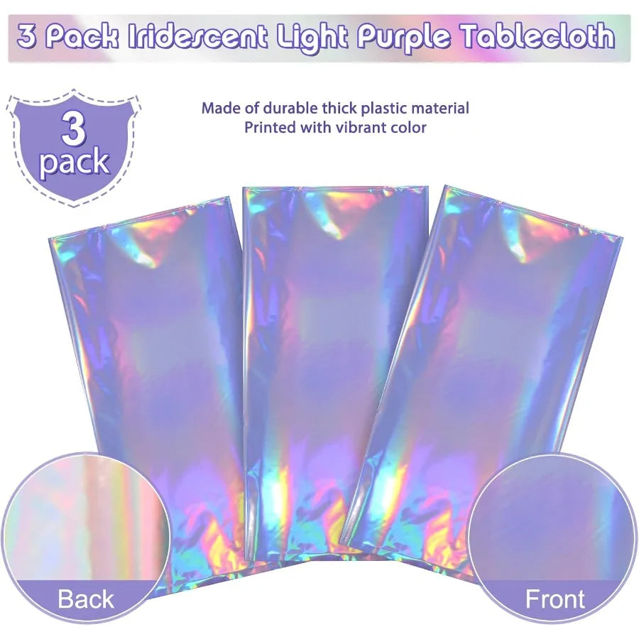 3 Pack Iridescent Light Purple Tablecloth