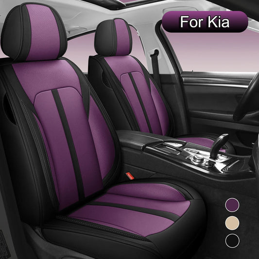 PU Leather Car Seat Covers Full Set,  Fit For Kia Sportage, K4/Forte, Seltos, Niro, Sorento, Rio, Soul, K5/Optima, EV6, Spectra