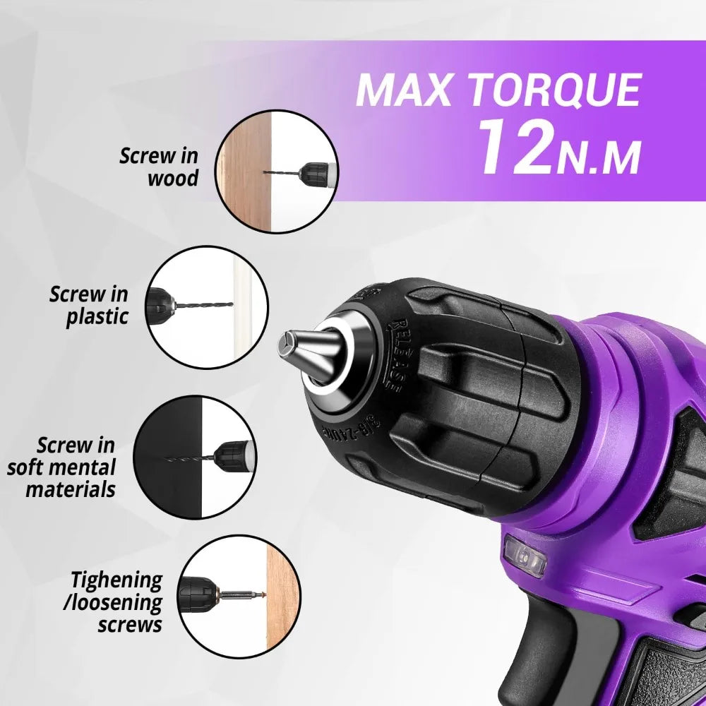 126-Piece Home Tool Kit with 8V Cordless Drill, w/ Storage Case