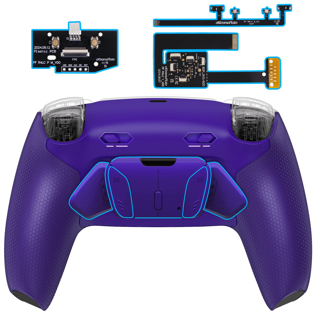 eXtremeRate RISE4 Plus MAX Remappable Back Buttons Kit w/ Clicky Trigger Stops & Rubberized Grip for ps5 Controller