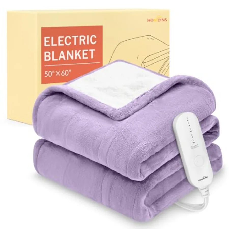 LuxeHeat Heated Blanket Electric Blanket, Soft Flannel Sherpa Heated, Heating Blanket with 5 Heat Settings, 3 hrs Timer Auto