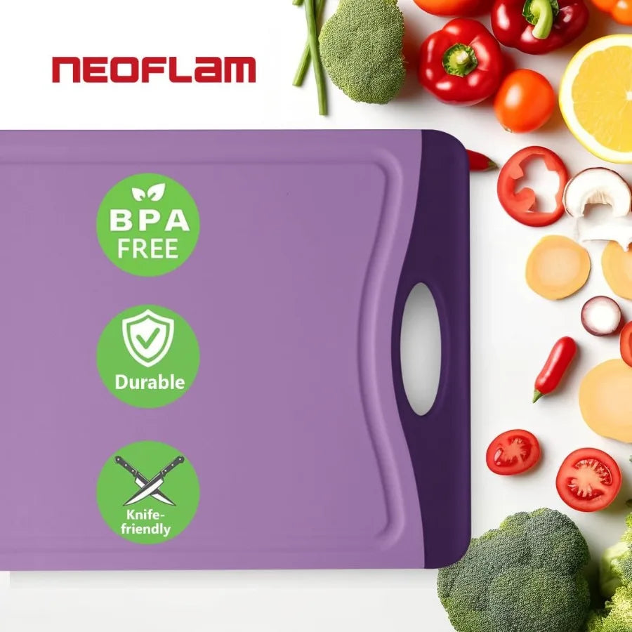 Poly Cutting Board - Purple Durable Plastic,--11.5 x 8 x 0.4 inches
