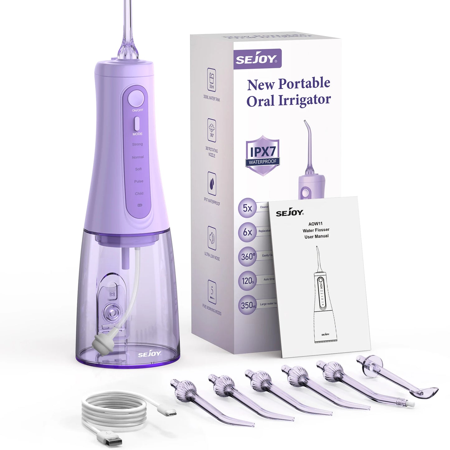 Water Flossers Oral Irrigator Rechargeable Portable 5 Modes
