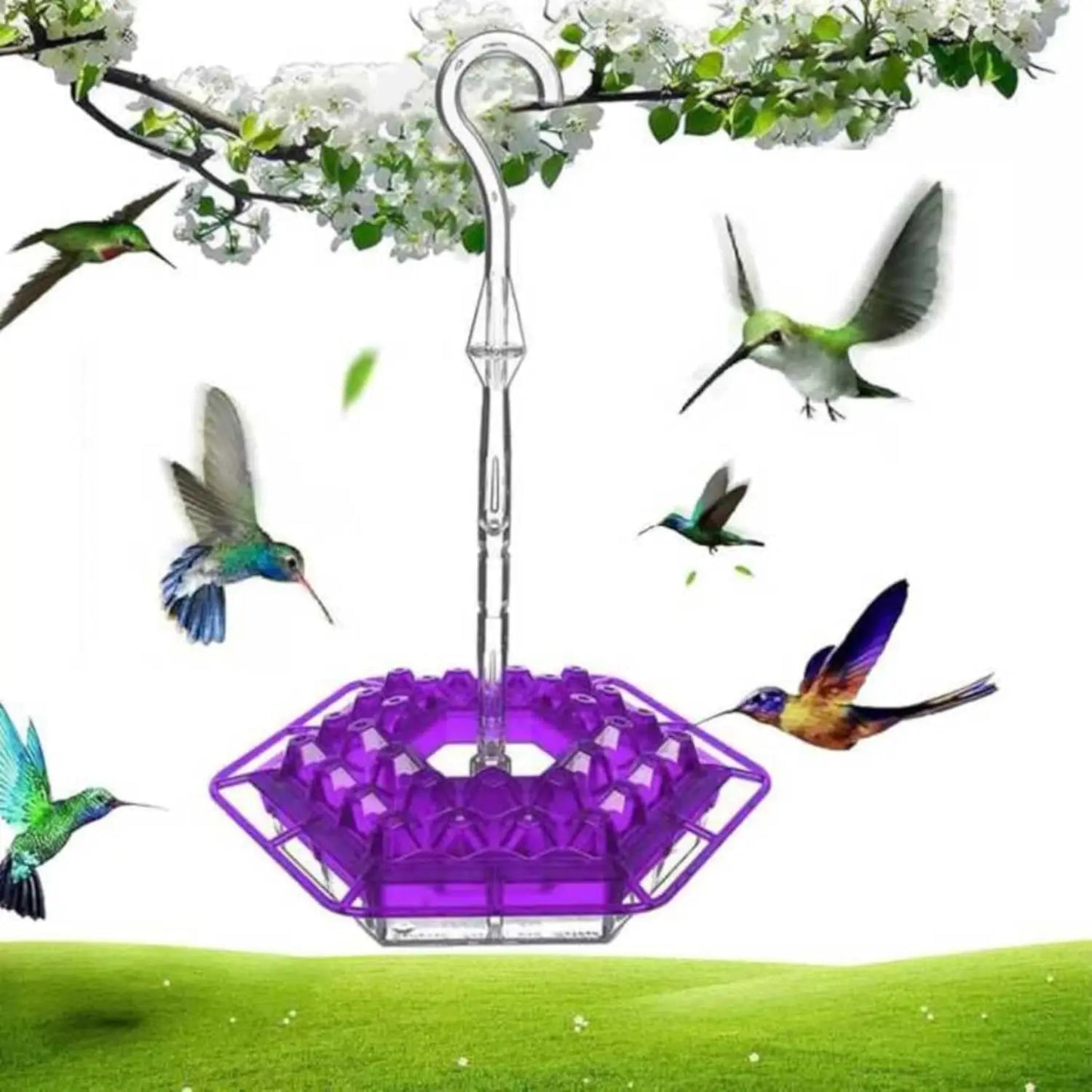 Hummingbird Feeder Leak-Proof With 30 Feeding Ports, Built-in Moat, Easy-Fill