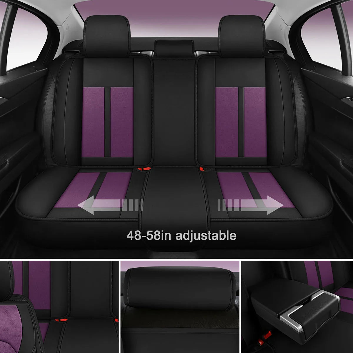 PU Leather Car Seat Covers Full Set,  Fit For Toyota Hybrid RAV4, Camry, Corolla, 4Runner, Prius, C-HR, Avalon, Crown