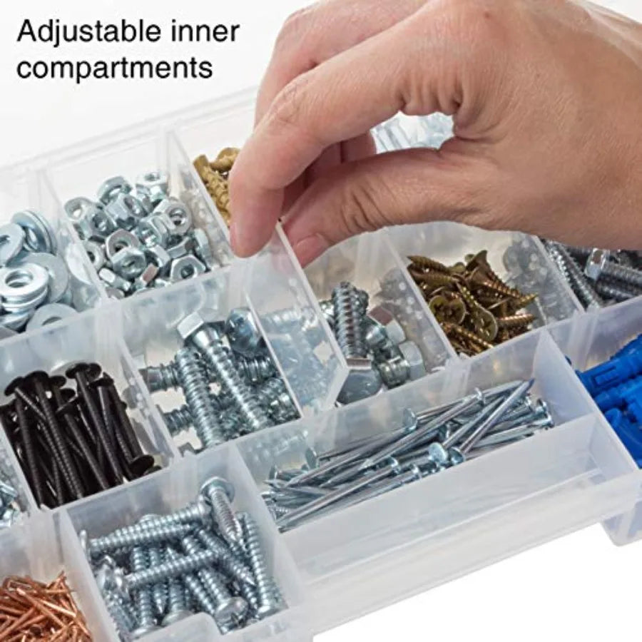 Storage and Toolbox-Durable Organizer Utility Box-4 Drawers with 19 Compartments Each
