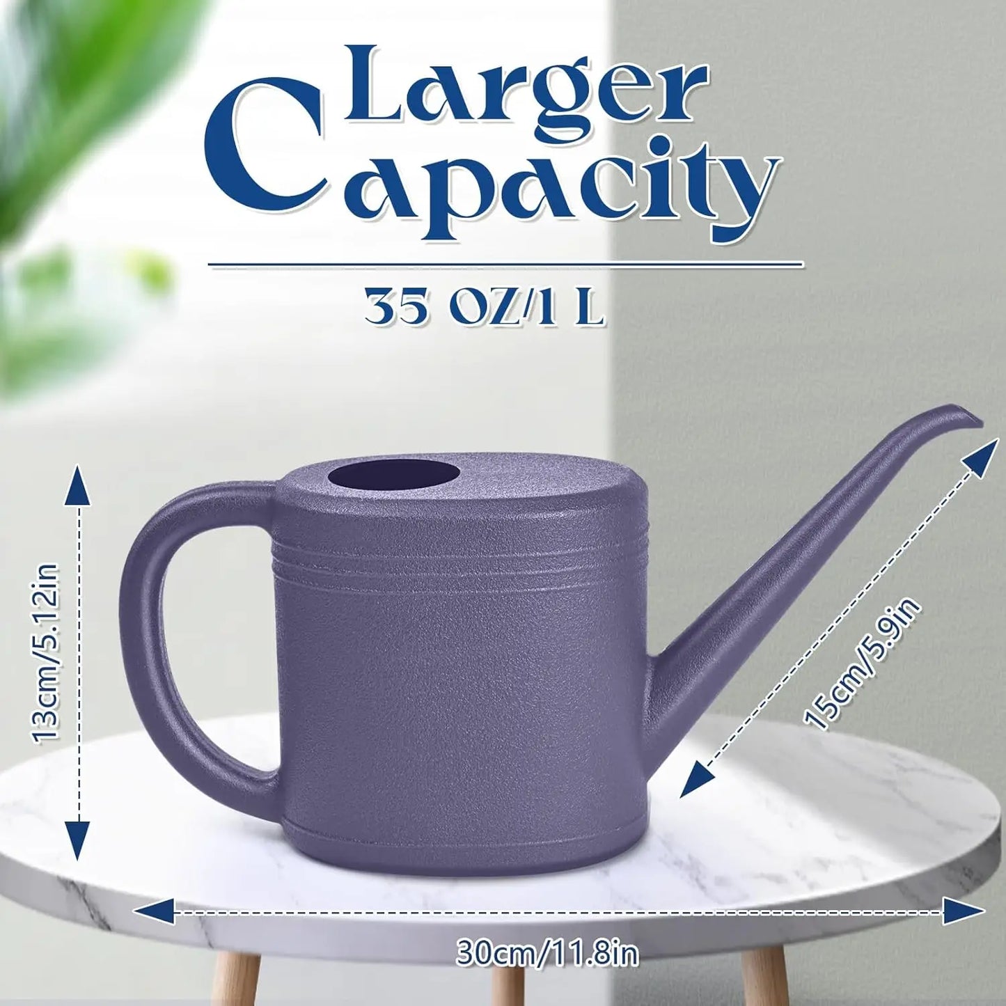 Purple Watering Can with Long Spout for Home Garden, 1/4 Gallon Capacity