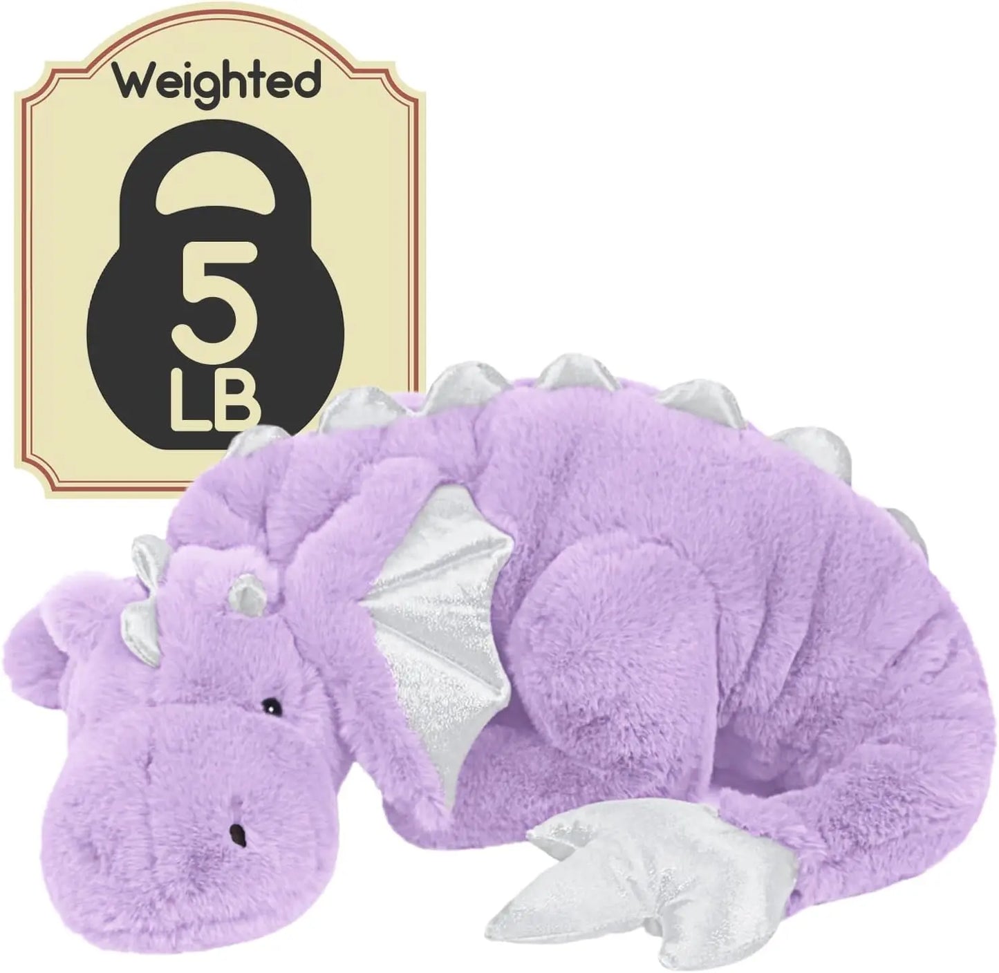 Giant Weighted Winged Dragon Plush Toy - 35.4" 5lbs Washable Purple