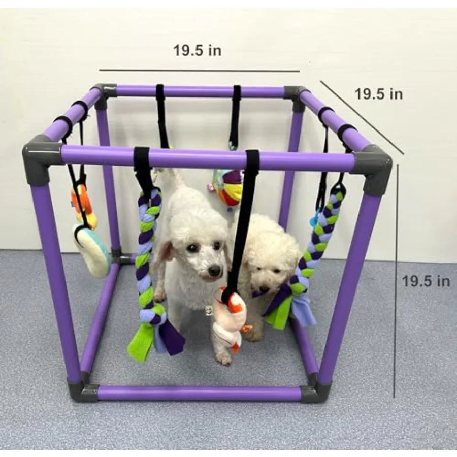 Small Dog Puppy Play Gym with 8 Hanging Toys