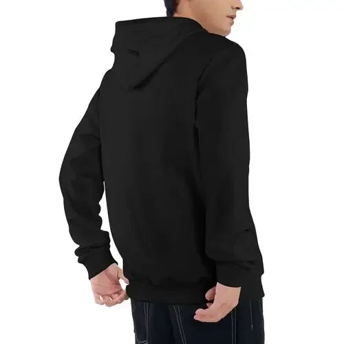 Purple Leaf Men's Black Hoodie, Front Pocket, Digital Print, Regular Fit