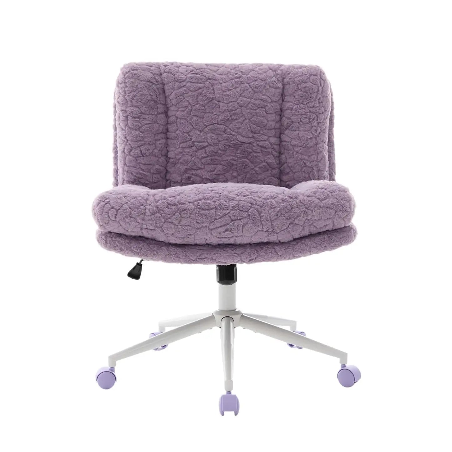 Upholstered Adjustable Swivel Vanity Chair with Wheels & Gold Base