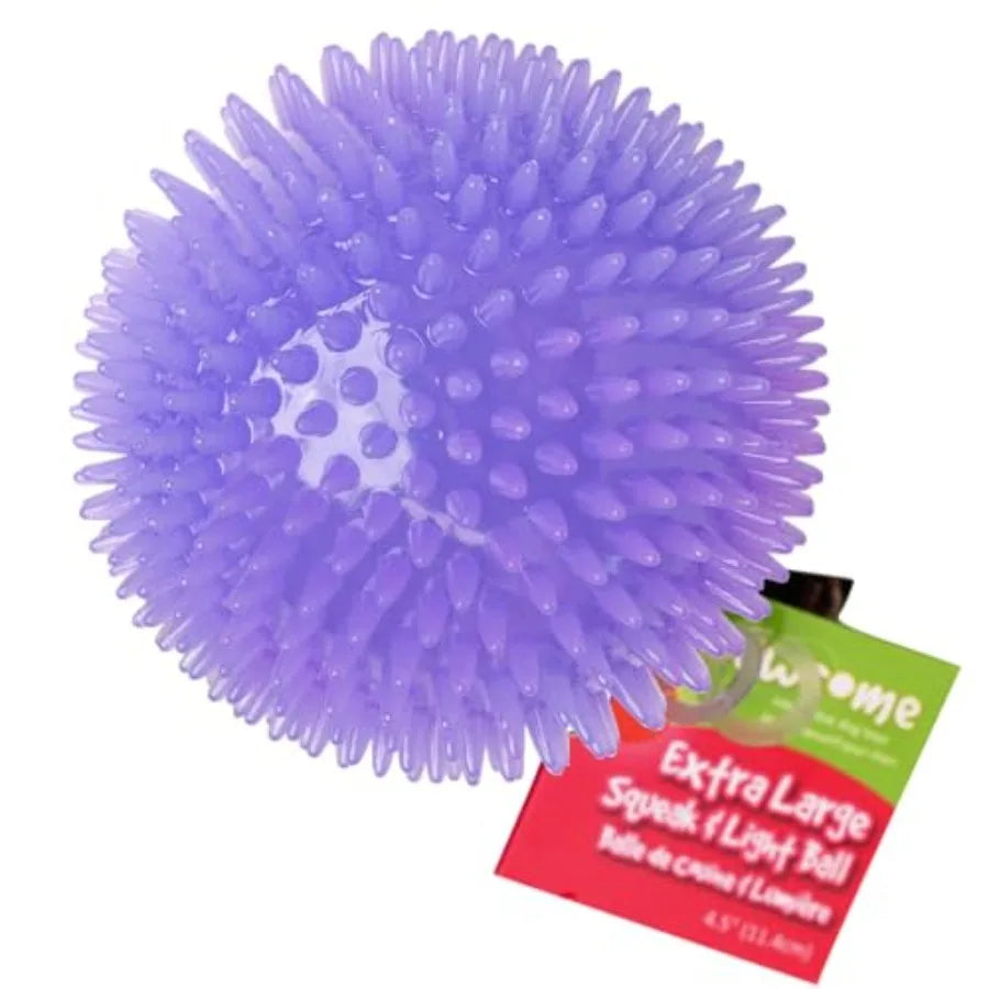 4.5" Spiky Squeak and Light Ball Dog Toy - Extra Large Cleans teeth and Promotes Dental and Gum Health for Your Pet