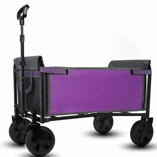 Large Collapsible Wagon with Wheels - 3 in 1 Lightweight Utility Camping Wagon, Foldable with 220lbs Capacity
