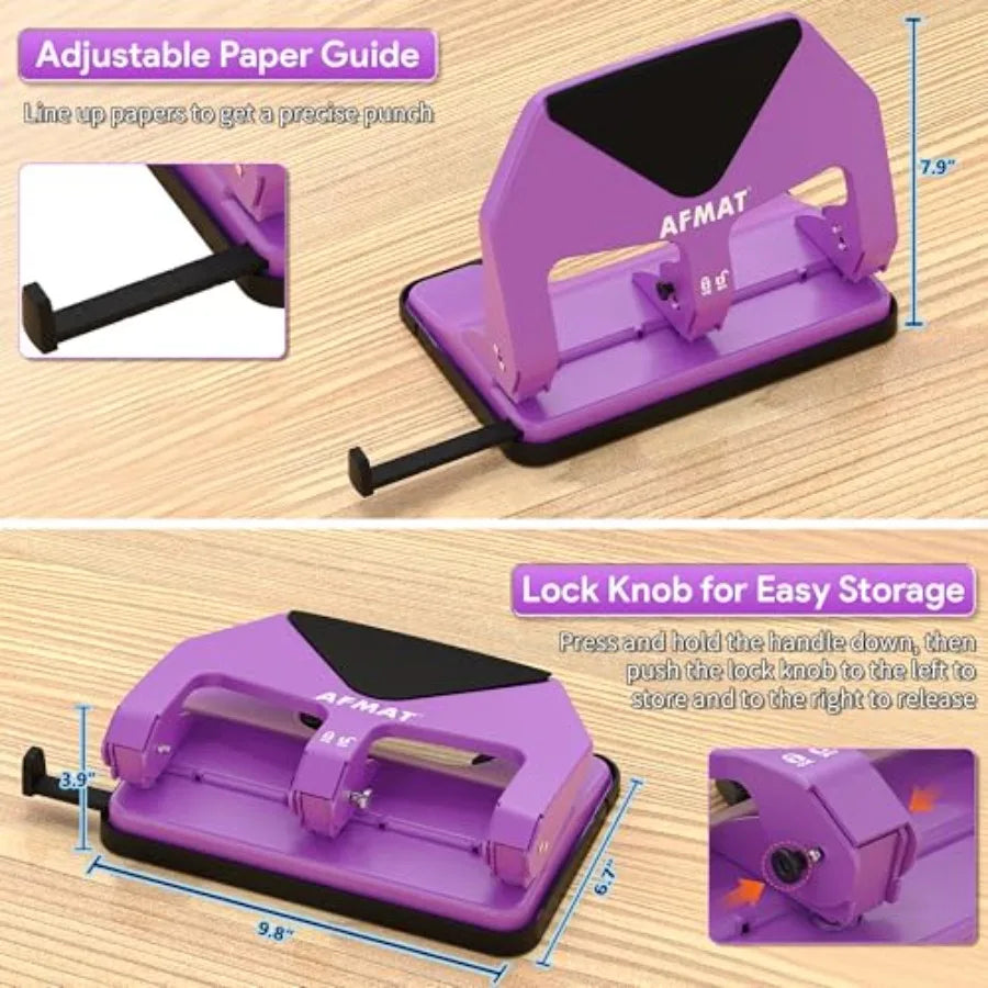 Heavy Duty 3 Hole Punch 50-Sheet Capacity 50% Reduced Effort