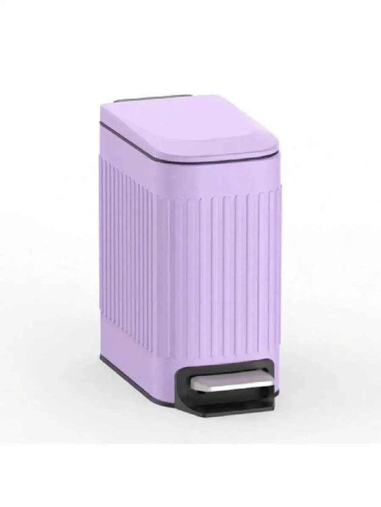 Stainless Steel Step Pedal Wastebasket With Lid Soft Close 6L - Purpleobsessions