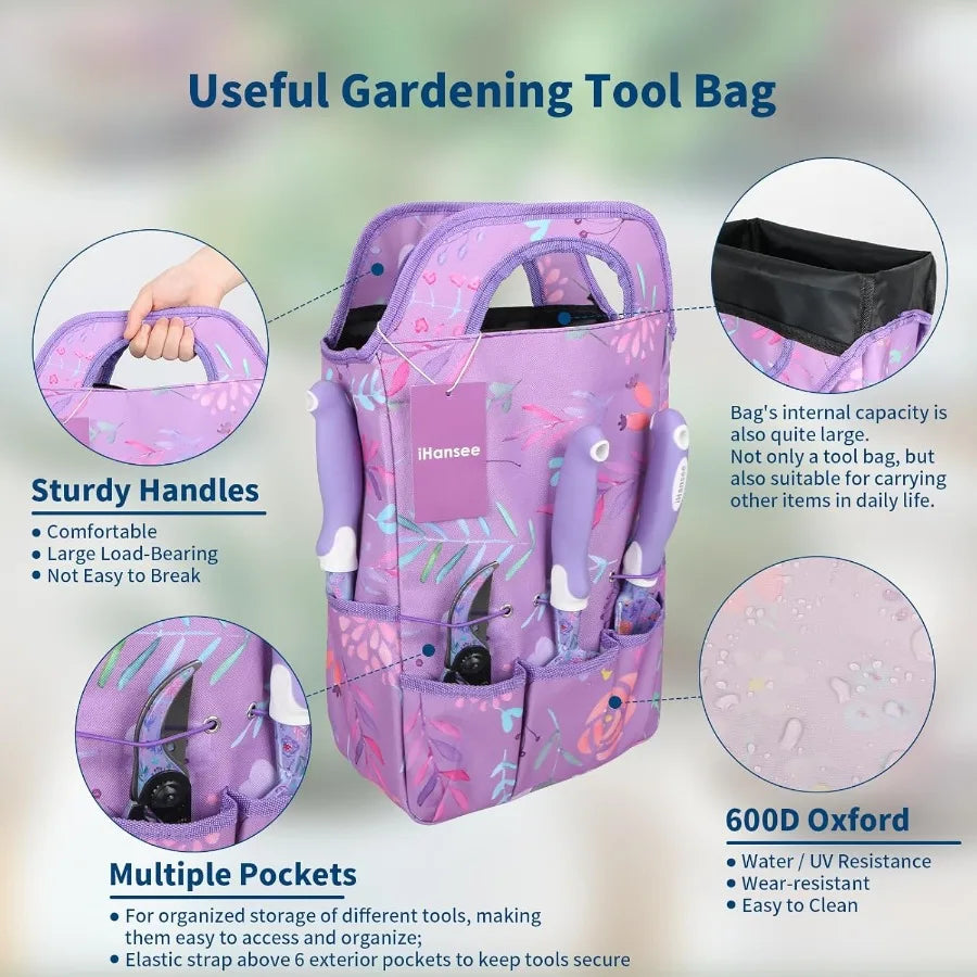 10Piece Aluminum Alloy Steel Hand Tools with NonSlip Ergonomic Handle for Gardening