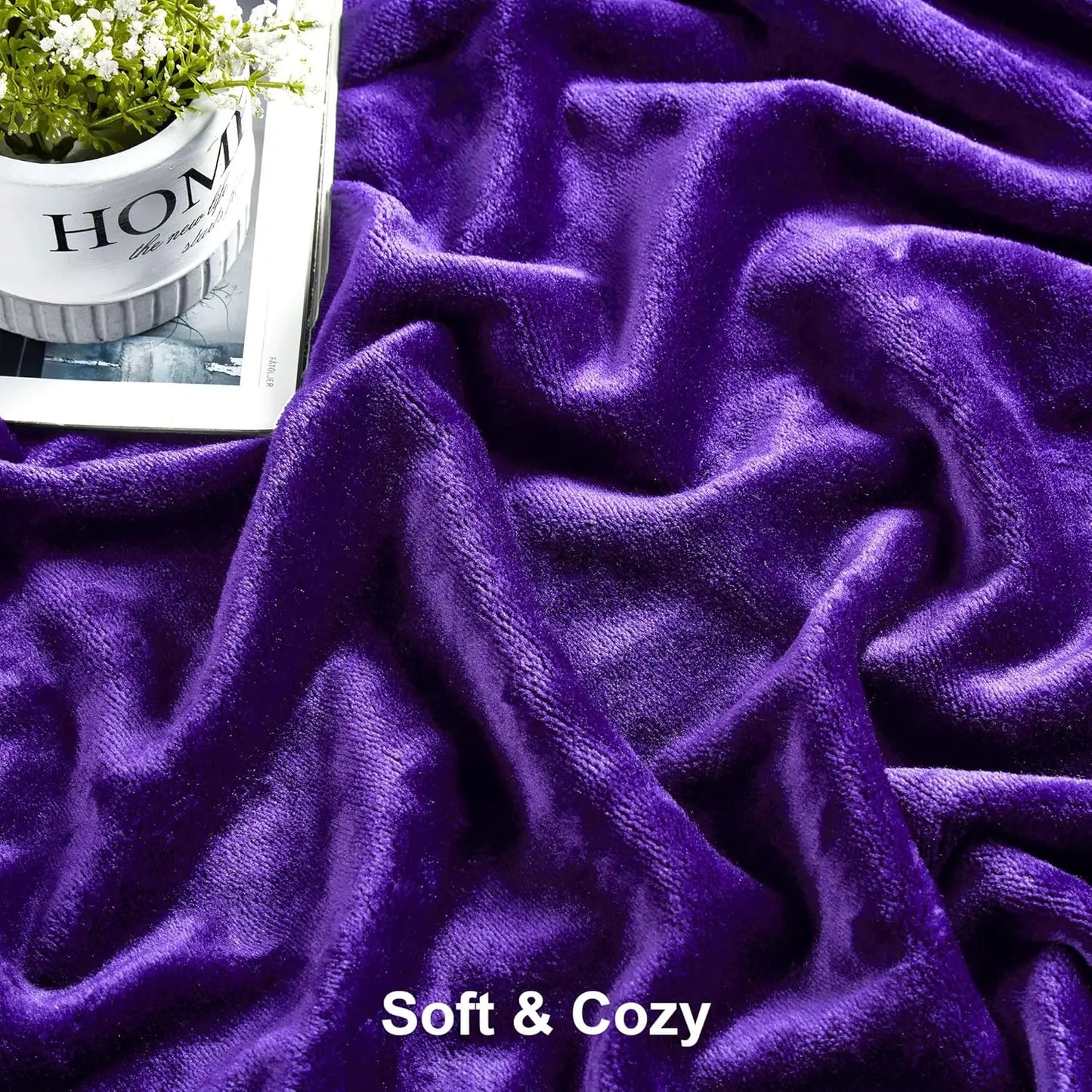 Super Soft Fuzzy Fleece Throw Blanket 50x60 Inches