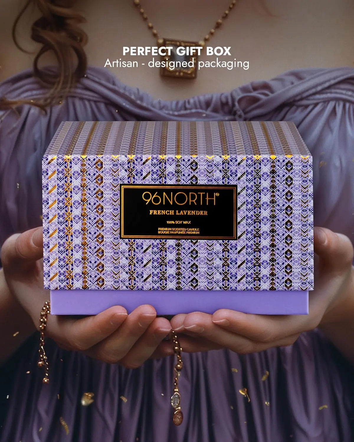 Luxury Lavender Soy Candle with 3 Wicks, 50-Hour Burn Time, Natural Wax for Relaxation and Home Decor