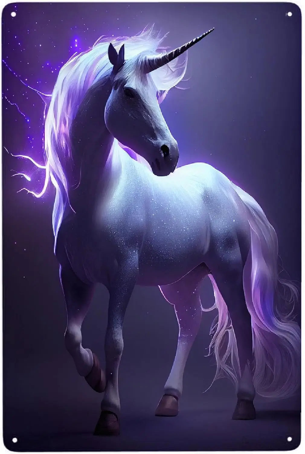 Purple Unicorn Metal Poster Sign Decor Funny Aluminum 12x8 Inch Posters