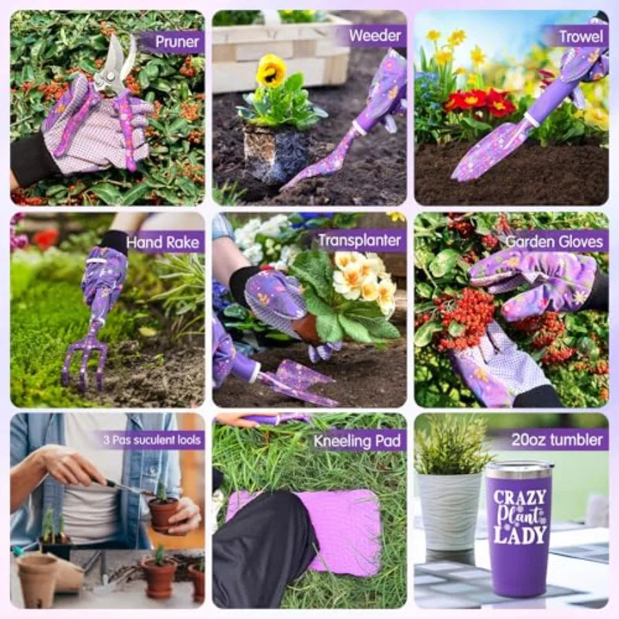 14 PCS Garden Tools Set Kit with Garden Tool Bag and mug