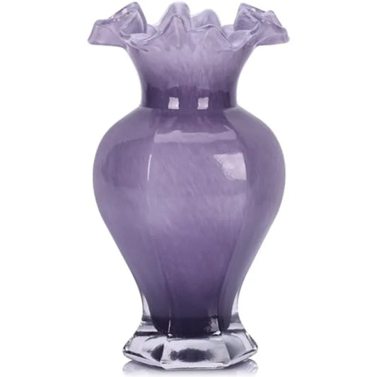 9.5" Tall Glass Vase Beautiful Hand Blown Glass