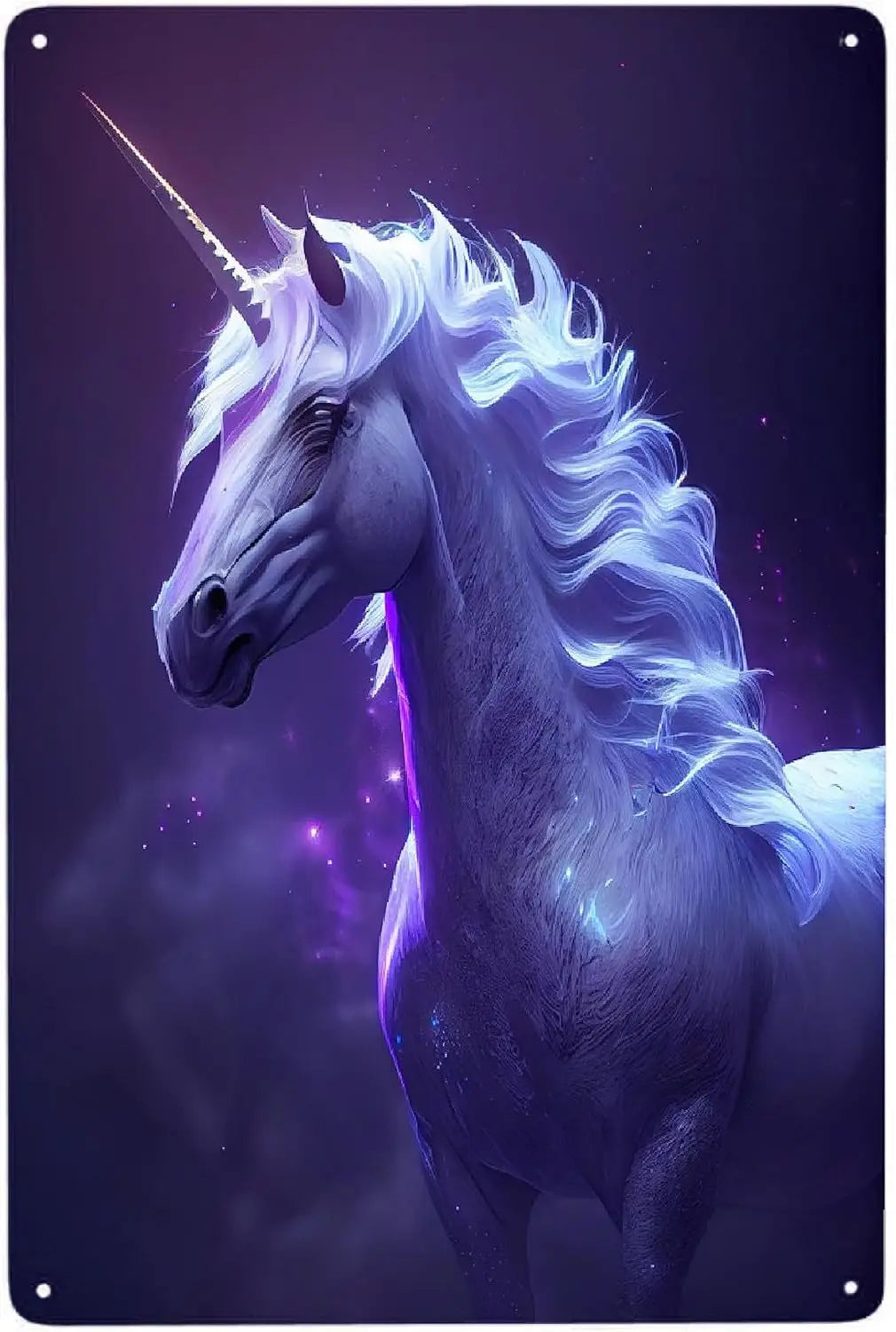 Purple Unicorn Metal Poster Sign Decor Funny Aluminum 12x8 Inch Posters