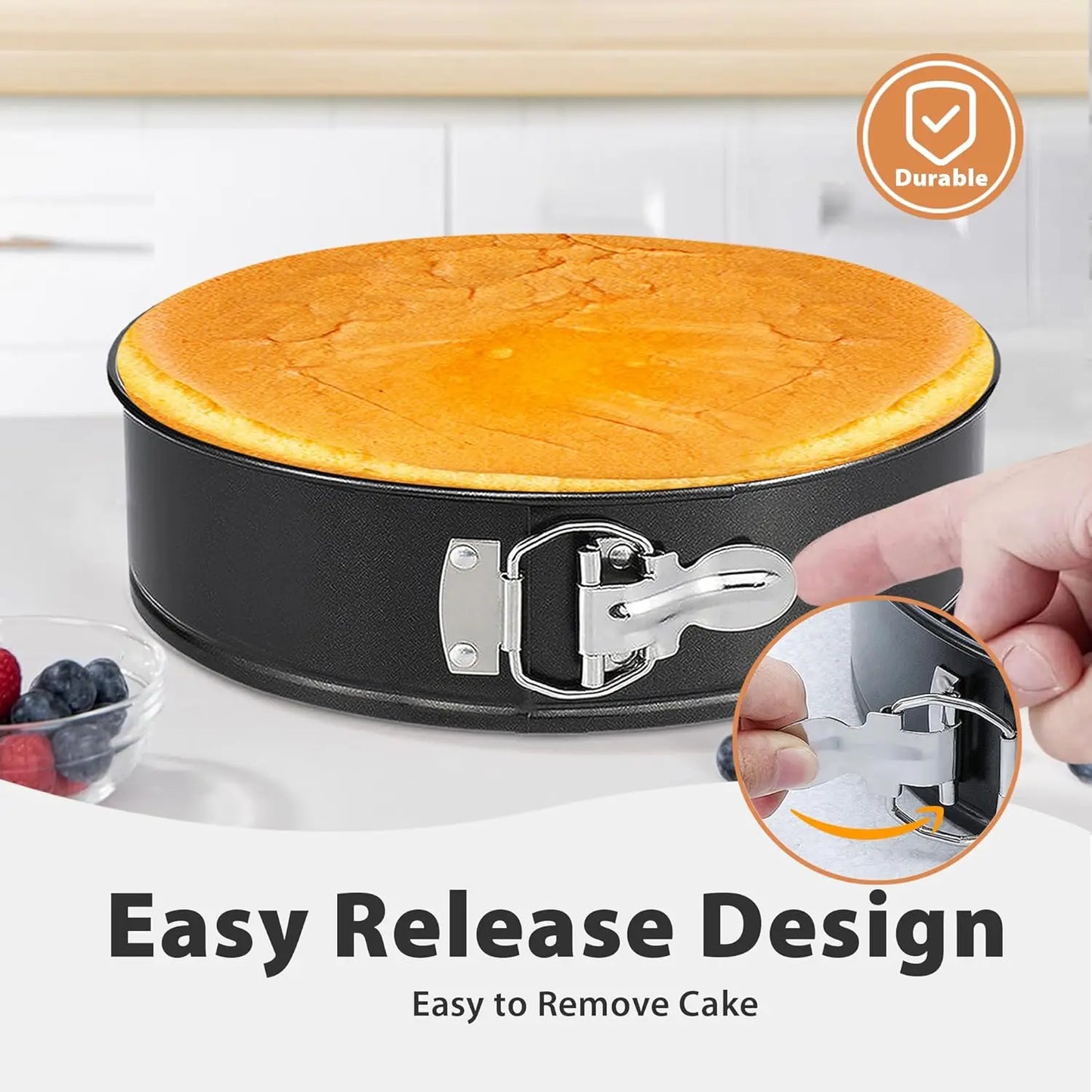 Nonstick Springform Pan 9 Inch Leakproof with Silicone Protector and 50 Parchment Papers