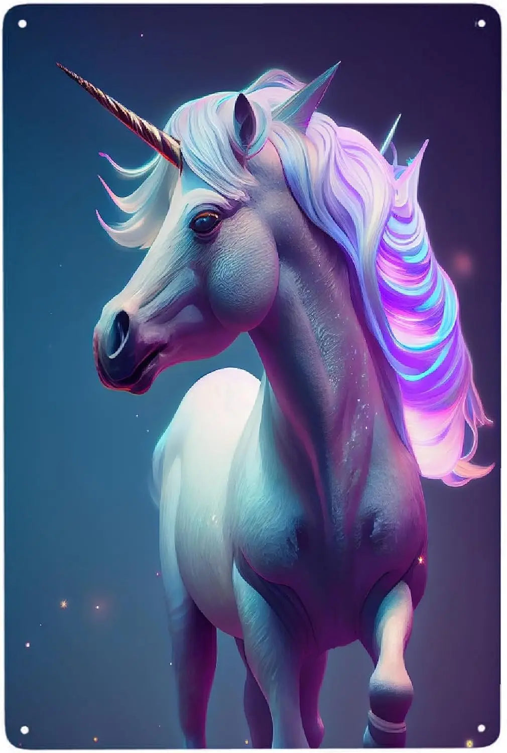 Purple Unicorn Metal Poster Sign Decor Funny Aluminum 12x8 Inch Posters