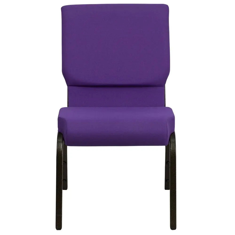 4 Pack HERCULES Series 18.5W Stacking  Chair in Purple Fabric
